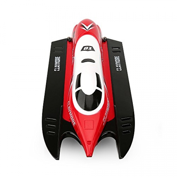 FUNTECH RC Boat, High Escape 20MPH 2.4GHz Remote Managed Boat with Self-righting Auto Roll Aid, Rechargeable Battery for Pools&Lakes&Rivers, Most attention-grabbing Boats for Kids&Adults,