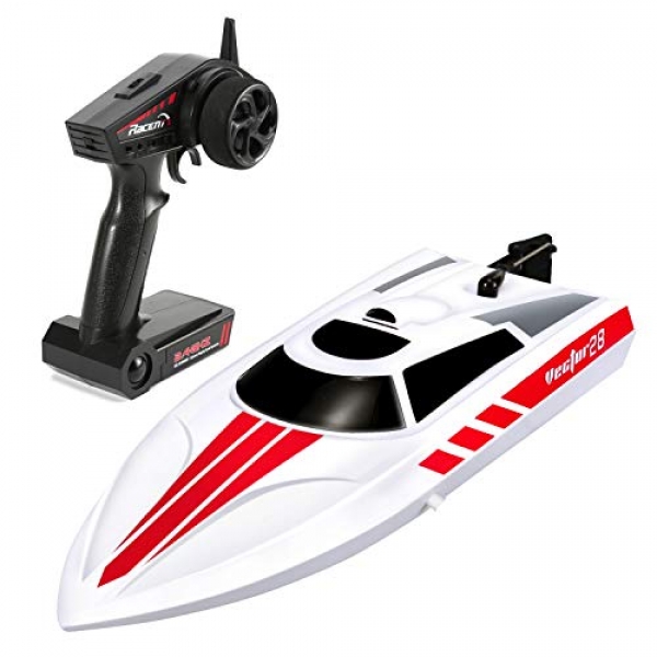 FUNTECH Some distance flung Help watch over Boats 2.4GHz Radio Help watch over Boat – Excessive Lag 18 MPH (30 KM/H) Electrical RC Boats for Pools&Lakes&Rivers –