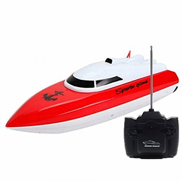 SZJJX RC Boat Far-off Withhold a watch on Racing Boat Excessive Tempo Electric Four Channels for Pools, Lakes and Exterior Dart for Young other folks JX802 Crimson