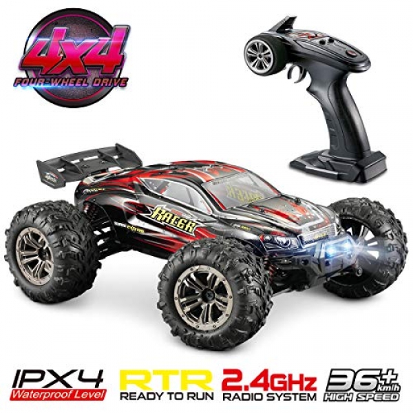 Hosim High Velocity 36km/h 4wd 2.4Ghz A long way off Preserve an eye on Truck 9138, 1:sixteen Scale Radio Conrtolled Off-Avenue RC Automobile Digital Monster Truck R/C RTR Ardour Rotten-Nation Automobile Buggy (Red)