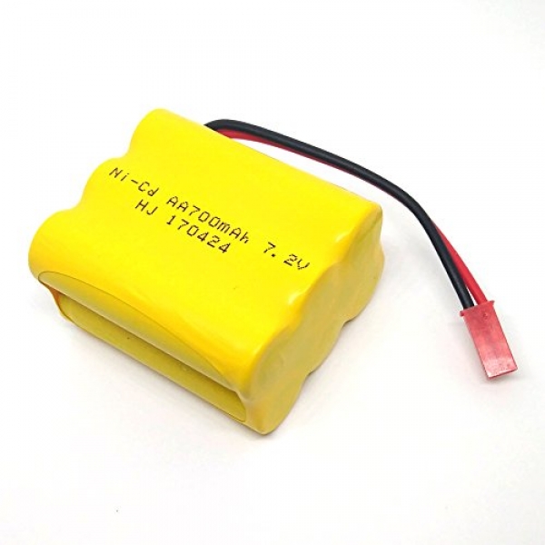 Gecoty 7.2V 700mAh Ni-cd Rechargeable AA Battery Pack JST 2P Glide for Huanqi 951 958 RC Boat and Utterly different Similar Remote Adjust Toys