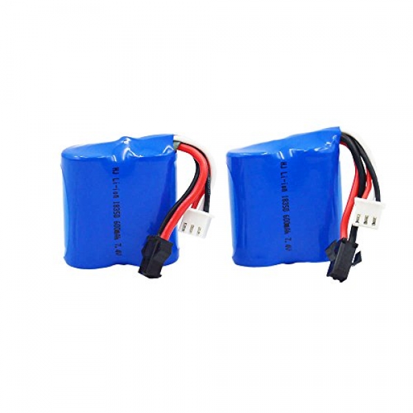 Blomiky 2 7.4V 600mAh Lion Battery for Skytech TKKJ Blue Boat H100 H102 H106 RC Ship Boat H100 Battery 2 Pack