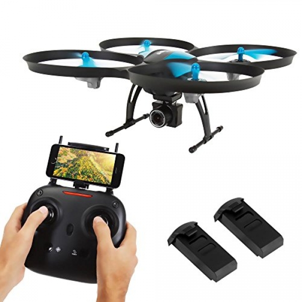 SereneLife WiFi FPV Drone with 720P HD Camera Stay Video, four Channel 2.4GHZ 6-Gyro Headless Quadcopter – Altitude Preserve &