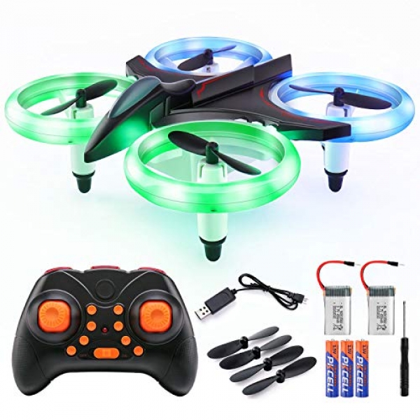 Veken Mini RC Drone Quadcopter for Childhood Adults 2.4Ghz four CH 6-Axis Gyro RC Helicopter with LED Lights, Auto Hovering,