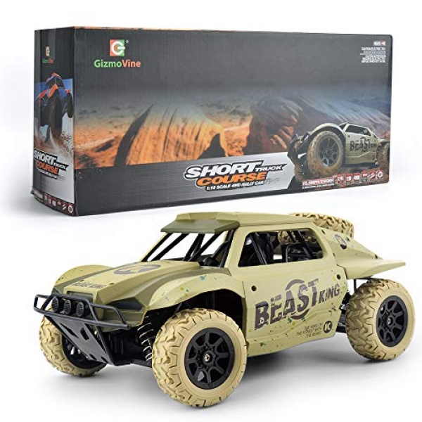 Gizmovine Far away Administration Autos 2019 Model 1: 18 Scale Gargantuan Size Excessive Tempo 15.5 MPH+ Racing Rc Autos Off Road for Formative years and Adults (Khaki)