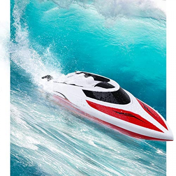 RC Boat for Pool and Lakes Use 25KM/H A long way flung Adjust Boats for Kids and Adults Racing Boat With Auto-Ethical Route