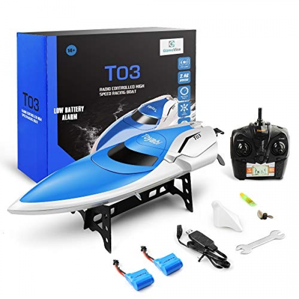 GizmoVine RC Boat Far away Administration Boats for Pools and Lakes 2019 Change Version with Additional Battery for Youngsters and Adults (H106)