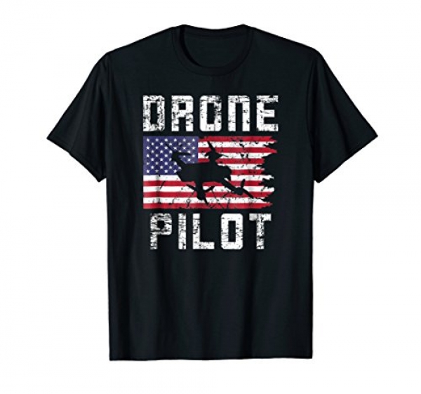RC Drone Pilot Quadrocopter US Flag Males Girl T Shirt