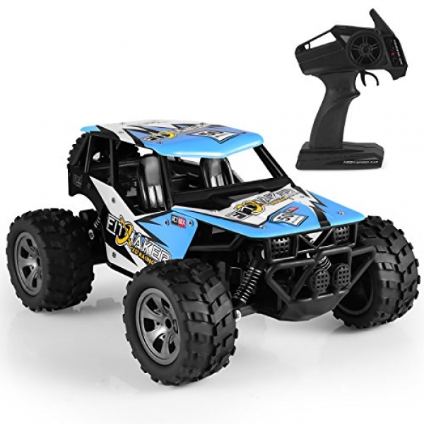 HALOFUN RC Autos Kids, 1:18 Scale Electric RC Automobile Off Road Automobile 2.4GHz Radio Some distance-off Attend watch over Automobile 2W Excessive Lag Racing Truck Kids Adults