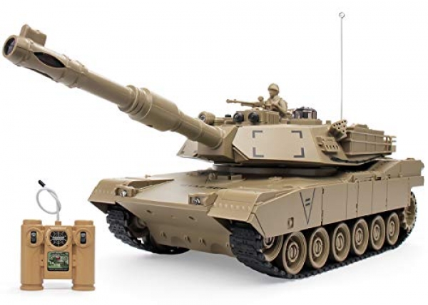 PG Pupu Pig RC US MIA2 Military Tank 1:28,9 Channels,with Sound and Light,Rotating Turret and Recoil Act