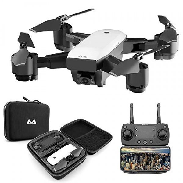 RC Drone,KINGBOT 2.4GHz Foldable Quadcopter WiFi FPV Some distance flung Withhold a watch on Drones with A hundred and twenty°Wide-Attitude 5MP 1080P Camera and Altitude Protect Functions