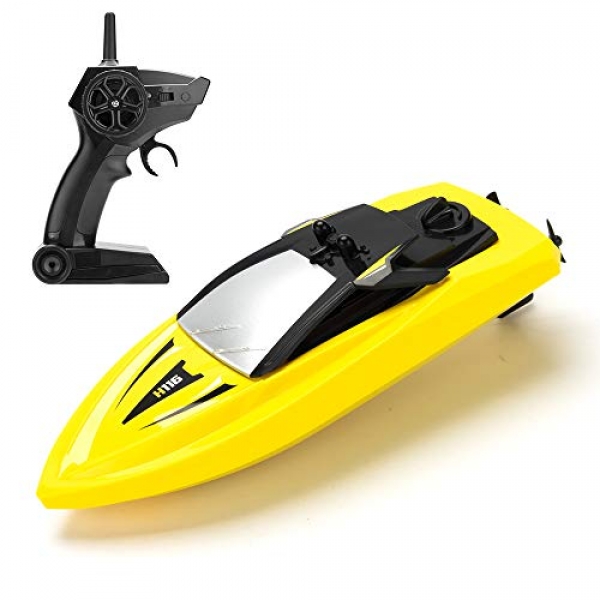 RC Boat A long way away Support an eye on Boats for Swimming pools and Lakes, ROTOBAND H116 Self Righting 14km/h High Traipse Boat Toys for Children Adults Boys Ladies（Yellow）