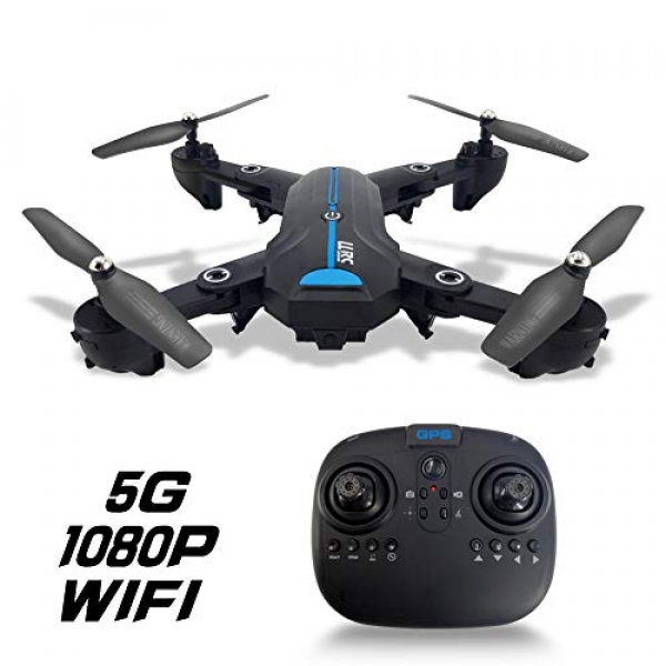 5G FPV Foldable GPS Drone Auto Return Dwelling with 1080P HD Huge Angle Camera Are living Video Put together Me Altitude Get Headless Mode RC Quadcopter for Youngsters and Adults