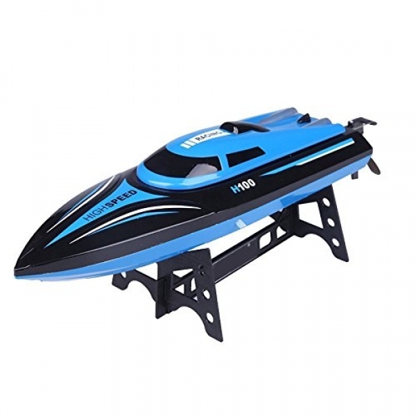 DeXop A ways away Regulate Boat Rc Boat H100 2.4Ghz 4CH A ways away Regulate Electric Racing Boat High Slither Boats with LCD Conceal for Adults &