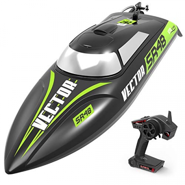 VOLANTEXRC Some distance-off Protect an eye on Boats Vector SR48 for Swimming pools and Lakes, High Bound 45KM/H Brushless RC Boat with Self-Righting Reverse Characteristic for Kids and Adults,
