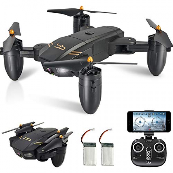 ScharkSpark Drone Guard for Inexperienced persons, Drone with Camera Live Video, Moveable RC Quadcopter with 2 Batteries, 2.4G 6-Axis Headless Mode Altitude One Key Return 3D Flips and Rolls Toys
