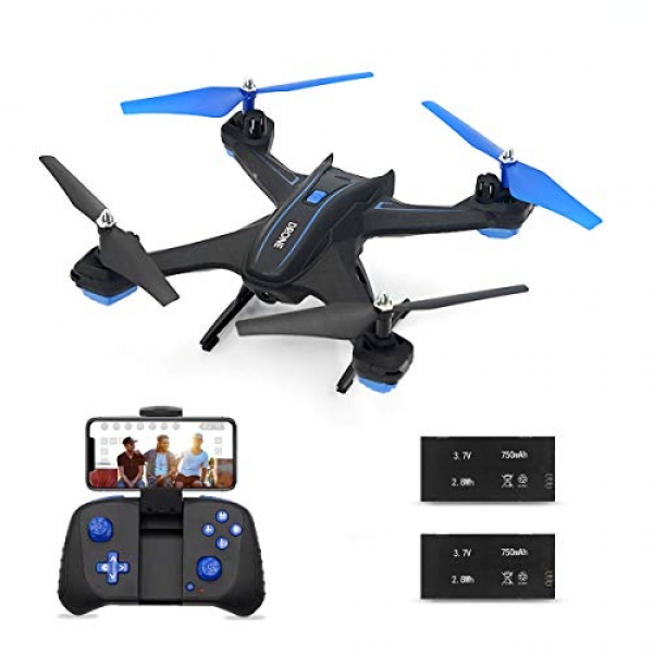 Drone Quadcopter with WiFi 720P HD Camera, BOJIANG RC Drone Helicopter with Voice/App Management Altitude Preserve Headless Mode 3D Flip One Key Take Off/Touchdown