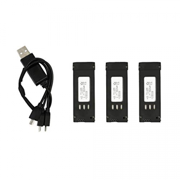 1Cable + three x3.7V 850mAh Battery for Eachine E58/ S168/ JY019 RC Quadcopter Drone by Sacow