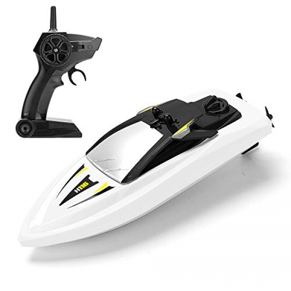 A long way flung Control Boats for Swimming pools and Lakes, ROTOBAND RC Boat 2.4GHz 14km/h Mini A long way flung Boat Toys for Teens Adults Boys Ladies (White)
