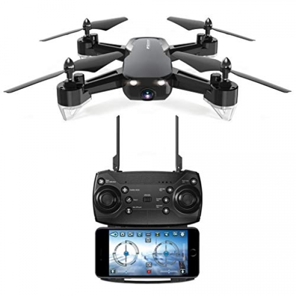 Kanzd FQ40 2.4G 720P Large-Perspective WiFi HD Digicam Drone RC Helicopter Quadcopter Wing (Dark)