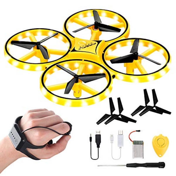 Jeestam Mini Drone for Young folks, 2.4G Gravity Sensor RC Nano Quadcopter with Infrared Obstacle Avoidance, Hand Administration, Throw to Float,