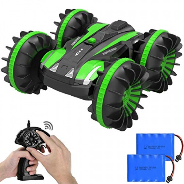 Auimi A ways away Build watch over Automobile Boat Truck – 2.4Ghz 4wd Waterproof Electrical RC Vehicles – 1/Sixteen Scale Double Sided Amphibious Automobile with 360 Stage Spins and Flips –