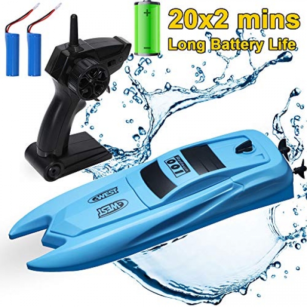 SZJJX RC Boat with Prolonged Battery Lifestyles, A long way-off Place an eye on Racing Boats for Swimming pools and Lakes,