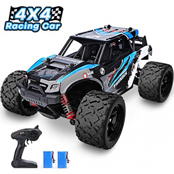 YEZI 1：18 Scale Natty RC Autos 36km/h+ Tempo， 2.4Ghz All Terrain Water resistant Some distance flung Withhold watch over Truck,4×4 Electrical Immediately Off Boulevard car for,