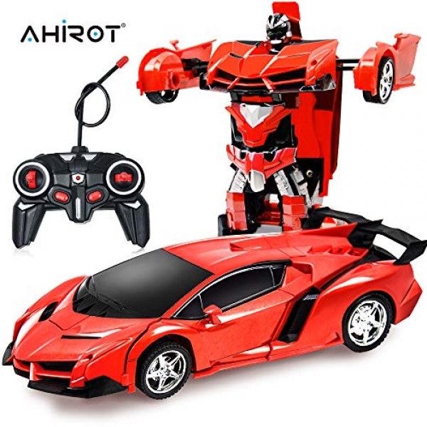 AHIROT RC Automotive for Teenagers Remodel Automotive Robotic, Deformation Automotive Model Toy 1:18 Transformation Distant Retain a watch on Automobile for Teenagers Ultimate for Birthday Gift (Purple)