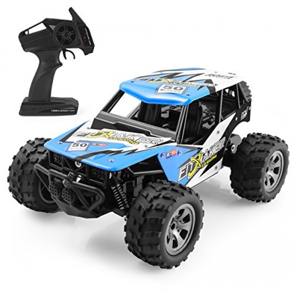 HALOFUN RC Automobile for Young of us, 1:18 Electric RC Automobile Automobile 2.4GHz Radio Faraway Cope with an eye on Automobile with 2W Excessive Drag Racing Truck for Young of us Adults