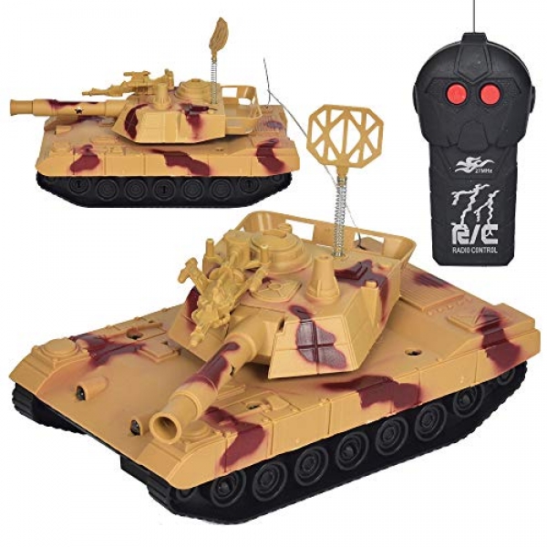 Sikye RC Tank Toy for Youngsters Birthday Reward Far-off Withhold an eye on Military Battle Tank Toys LED Gentle 360° Rotate
