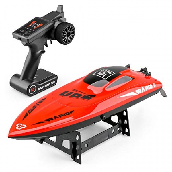 STOTOY Some distance-off Adjust Boat for Adolescents/Adults,High Tempo Digital RC Racing Boat for Lakes-Crimson