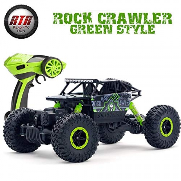 SZJJX RC Vehicle Truck 2.4Ghz 4wd Extremely efficient 1:18 Off-Road Rock climbing Radio Faraway Adjust Cars Rock Crawler Buggy Ardour Electric Vehicle Mercurial Escape Toy for Younger people Gift -Inexperienced