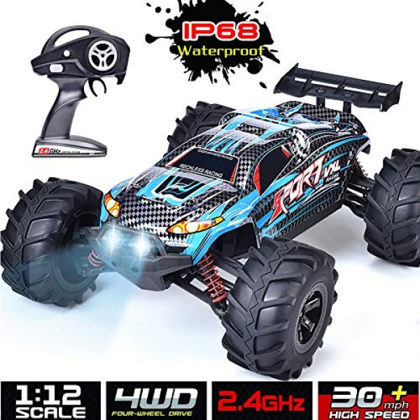 RC Car 1:12 Scale Massive A long way flung Protect an eye fixed on Car Excessive Tempo 4×4 Off Street Monster Truck IP68 Amphibious All Terrain Water resistant RTR Passion Grade Rotten-Nation Car for Younger folk and Adults (FY-10)