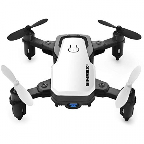 SIMREX X300C Mini Drone with Digicam WiFi HD FPV Foldable RC Quadcopter Rtf 4CH 2.4Ghz Far away Administration Headless [Altitude Hold] Spruce Easy Cruise[ White ]