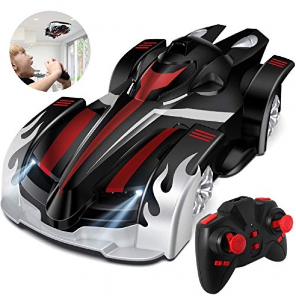 Veken RC Car Toys for Youngsters, Some distance away Control Wall Hiking Car Rechargeable High Velocity 360° Rotating Stunt Toy Vehicles with LED Lights,