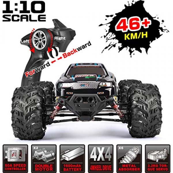 RC Automobile Remote Earn an eye on Automobile Gargantuan Scale 1:10 46km/h RTR RC Monster Truck Dual Motor four wheel pressure for Adults &
