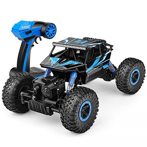 RC Automobile, RC Automobile with Two Battery four WD 2.4Ghz 1/18 Crawlers Off Boulevard Automobile Toy Some distance-off Lend a hand watch over Telecar Automobile,