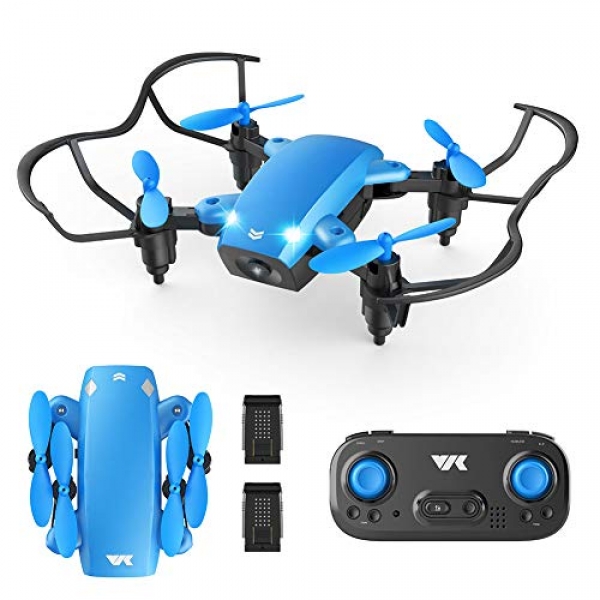 VIK Foldable Mini Drone for Children/Beginners Pocket RC Drone Toys for Boys and Girls w/Headless Mode, Altitude Withhold, One Key Take-Off/Land/Return,