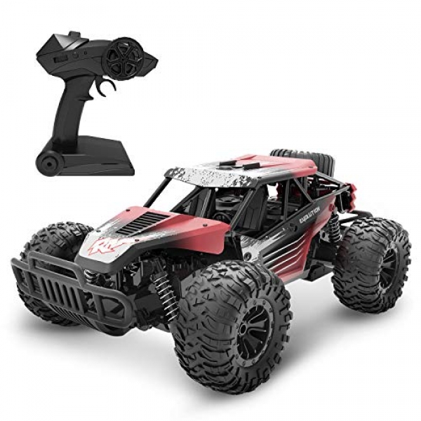 DEERC DE37 Distant Control Vehicle 1/sixteen Scale RC Vehicles, 20 KM/H Excessive Bustle RC Truck for Young folk Adults, All Terrains Off Facet dual carriageway Monster Truck,