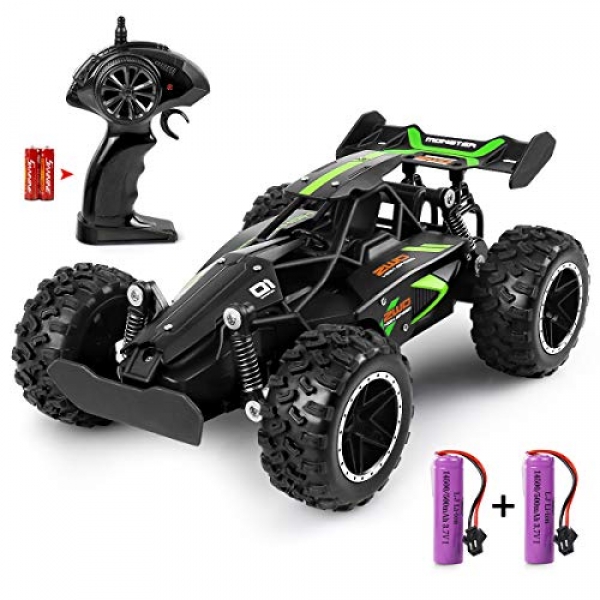 Outerman RC Automobile 1:18 Scale 2.4Ghz A long way-off Protect an eye fixed on Autos, 15-20 km/h Excessive Lumber Racing Automobile with 2 Rechargeable Lithium Ion Batteries,