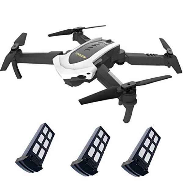 Drone,RC Quadcopter with 2 Batteries,GPS Drone with Digicam Reside Video,Lucoo Drone 2.4G 1080P Selfi WiFi FPV GPS, Foldable Arms, RC Quadcopter Drone for Childhood Adults