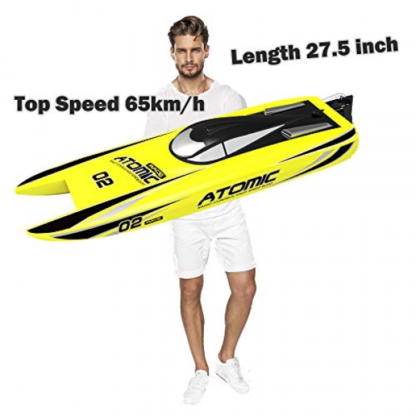 27.6-Inches Some distance flung Adjust Excessive Speed Racing Boat S011 Oversized Electrical RC Boat High Speed 65KM/H Brushless Motor Very tremendous Capabilities for Hobbies Player Grownup Boys Age 14+ Randomly color shipped