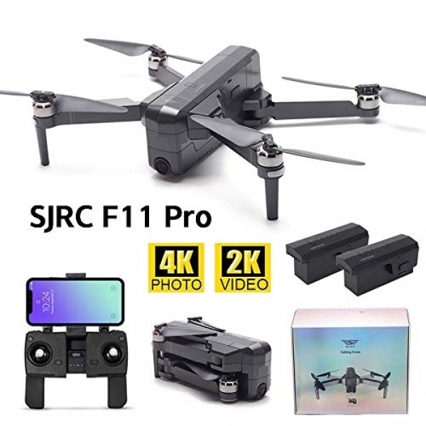 MOSTOP SJRC F11 First-charge RC Drone 5G WiFi FPV GPS RC Drone Foldable 2K Digicam Account Video App Administration iOS Android One-Key RTH Apply Me 3D Visible Track Flight Headless (F11 First-charge + 2 Battery)