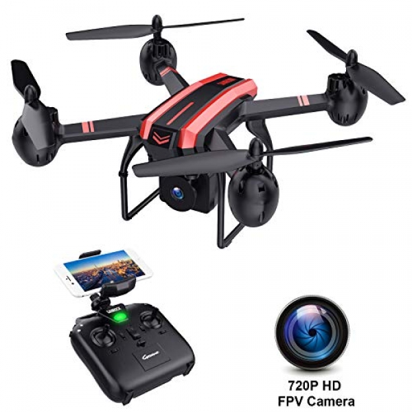 SANROCK X105W Drones with Digicam for Adults 720P HD WiFi Actual-time Video Feed. Lengthy Flying Time 17Mins, Altitude Retain, Gravity Sensor,