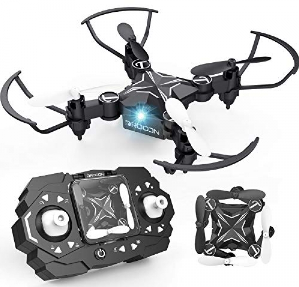 DROCON Mini RC Drone for Adolescents, Portable Pocket Quadcopter with Altitude Protect Mode, One-Key Take-Off & Landing, 3D Flips and Headless Mode,
