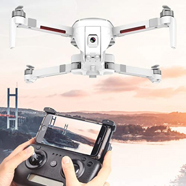 2019 New SCJ-X7 GPS 5G WiFi FPV with 4K Ultra Sure Camera Brushless Selfie Foldable GPS/Optical Waft Positioning Soar RC Drone Quadcopter RTF (R/C Distance About 600m) (White#02)