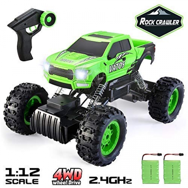 VATOS RC Cars, 1:12 A ways away Alter Truck with Twin Motors, 2.4Ghz four wheel power Off Road A ways away Alter Car with 2 Rechargeable Batteries,