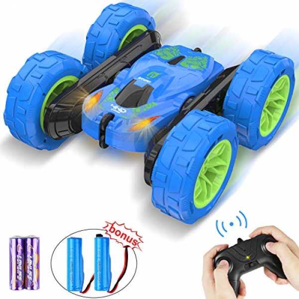 A ways away Management Automobile Toy, 360° Flip RC Cars for Formative years, Four wheel power 2.4GHz Stunt Automobile, Double Sided Rotating Electric Radio RC Crawler Autos for Boys &