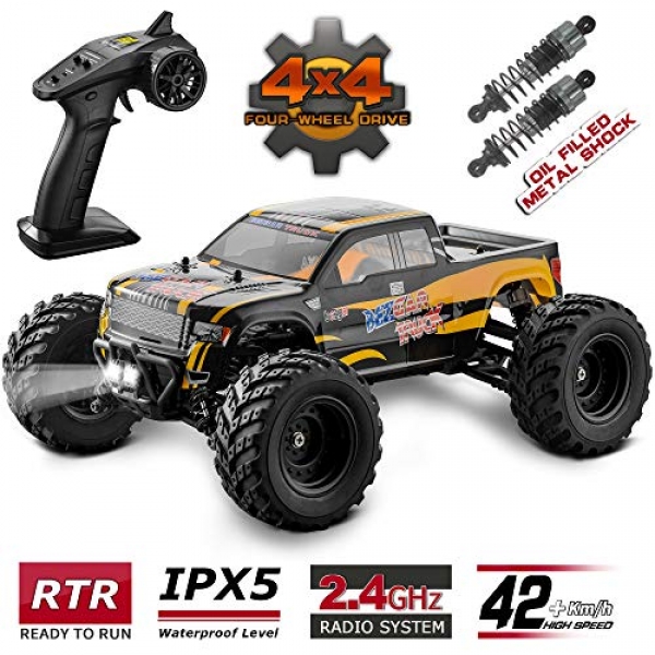 BEZGAR Hobbyist Grade 4×4 Water resistant RC Automobile, 1:12 Huge Dimension Off Avenue Distant Control Rapidly Racing Ardour Automobile forty Km/h Excessive Tempo Electric Monster Toy Automobile Truck with Rechargeable Batteries for Adults